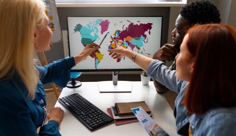 Map showing visa requirements for different countries